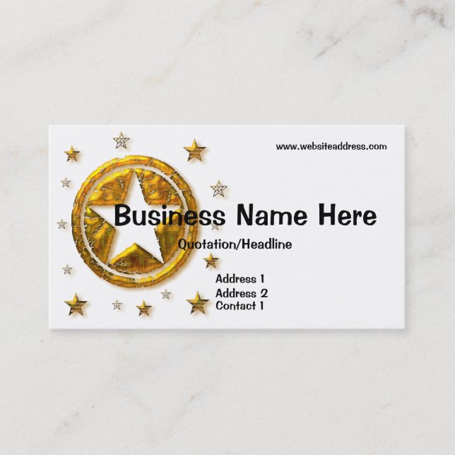Gold Country Western Stars Design Carte de visite (Devant)