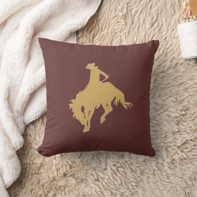 Gold Cowboy Bucking Horse Kissen (Decke)