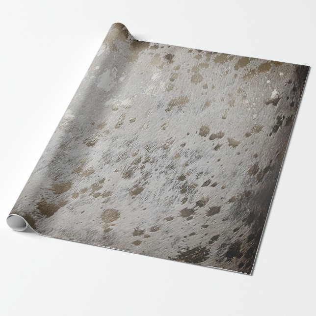 Gold Cowhide Print Metallic Packpapier (Ungerollt)