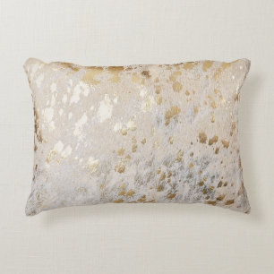 Gold Cowhide Print Metallic Tischset Magnetic Fram Dekokissen