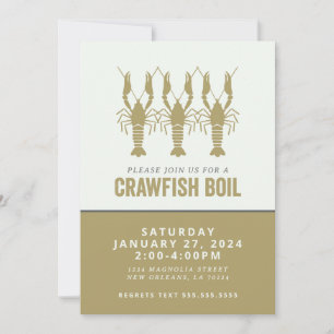 GOLD CRAWFISH BOIL EINLADUNG