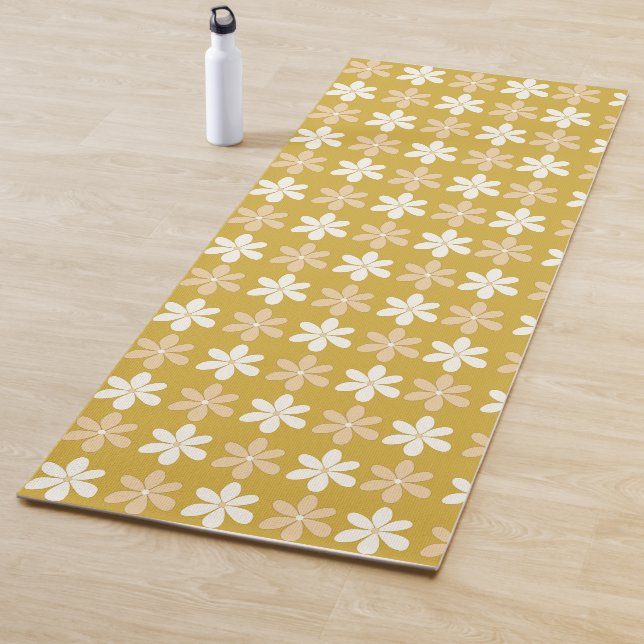 GOLD CREAM CHAMPAGNE FARBE TINY BLUME PATTERN YOGAMATTE (Beispiel)