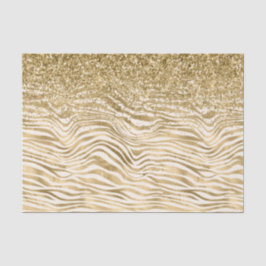 Gold Cream Glitzy Glitzer Zebra Print      Seidenpapier