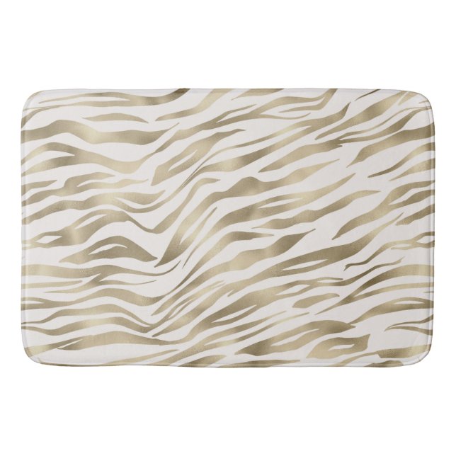 Gold Cream Zebra Print           Badematte (Vorderseite)