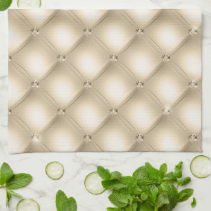 Gold Creme Champagne Diamond Geschirrtuch