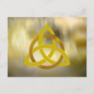 Gold Creme Trinity Knot Celtic Watercolor Postkarte