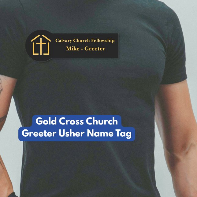 Gold Cross Church Greeter Usher Name Tag Namensschild (Gold Cross Church Greeter Usher Name Tag)