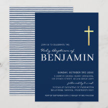 GOLD CROSS Moderne heilige Taufe minimale Marine b