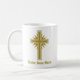 Gold Cross Religious Teacher Mug Personalized Kaffeetasse