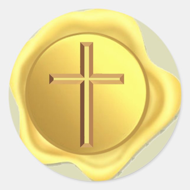 Gold Cross Runder Aufkleber (Vorderseite)