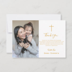 Gold Cross Taufe Vielen Dank Foto Card Dankeskarte