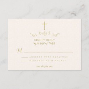 Gold Cross und Laurels UAWG RSVP Karte