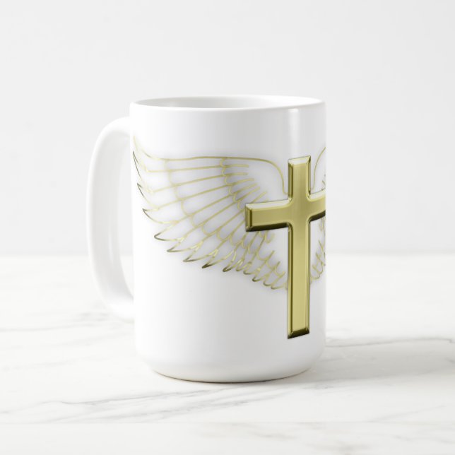 Gold Cross Wing Kaffeetasse (Vorderseite Links)