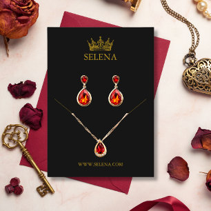 Gold Crown-Kette und Earring-Display-Karte Platzkarte