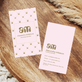 Gold Crown Minimal Elegant Visitenkarte