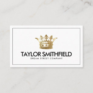 Gold Crown Modern Business Card Visitenkarte
