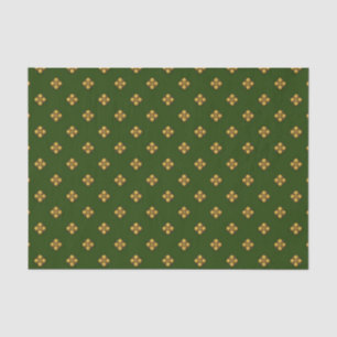 Gold Cruciferische Blume auf Hunter Green Seidenpapier