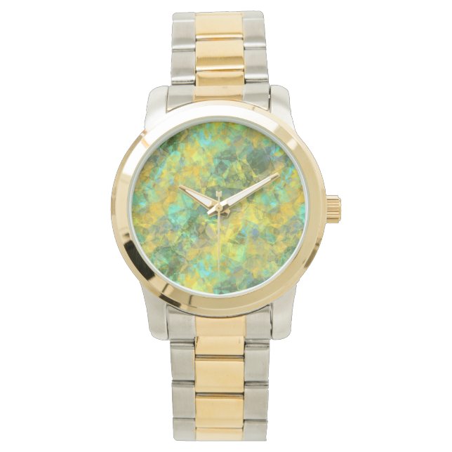 Gold Crumpled Textur Armbanduhr (Vorderseite)