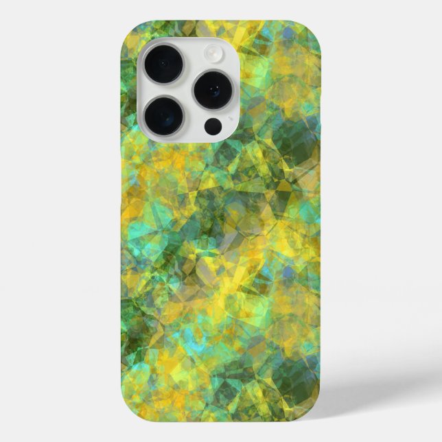 Gold Crumpled Textur iPhone 15 Pro Hülle (Rückseite)