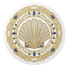 Gold Crystal Seashell Shell 2D graphic gemstones Keramikknauf