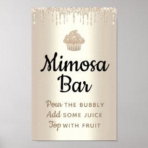 Gold Cupcake Glitzer Tropfen Bäckerei Koch Custom  Poster