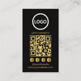 Gold Custom Cards Modern, Social Media QR Visitenkarte