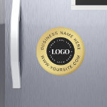 Gold Custom Logo & Text Company Business Magnet<br><div class="desc">Werben Sie Ihre Marke mit diesem goldenen, kundenspezifischen Magneten mit Ihrem Firmenlogo und Text. Ein klassisches und elegantes Design, das sich perfekt für Corporate Branding, Messen, Konferenzen oder Promotions eignet. Verwenden Sie es als benutzerdefinierten Kühlschrank- oder Kühlschrank-Magneten, um Ihr Unternehmen in Büros, Küchen oder Kundenräumen sichtbar behalten. Erstellen Sie Ihren...</div>
