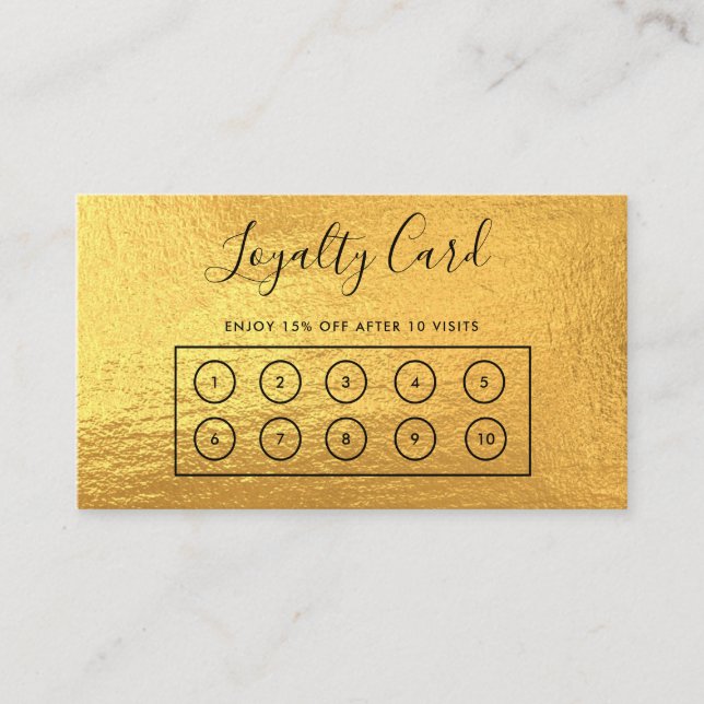 Gold Custom Loyalty Card Visitenkarte (Vorderseite)
