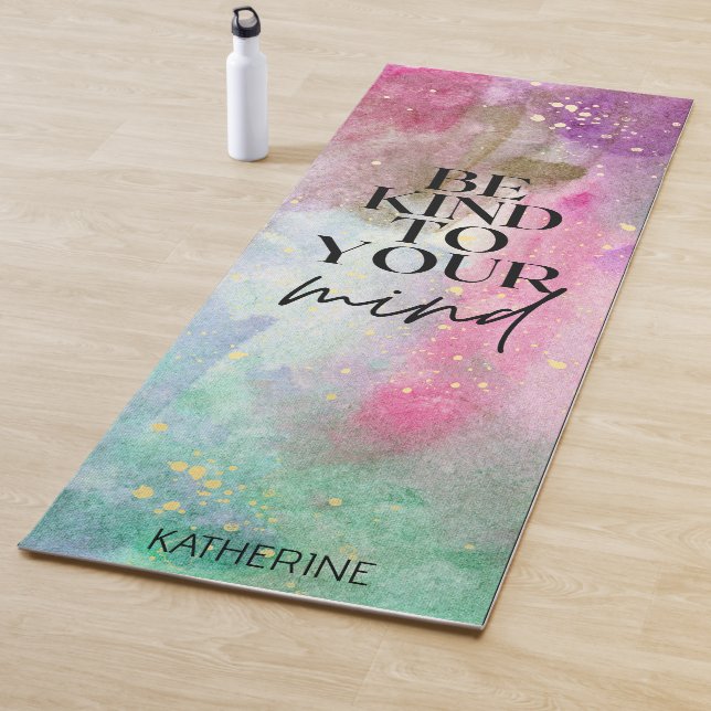 Gold Custom Name Workout motivational monogram  Yogamatte (Beispiel)