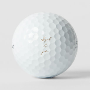 Gold Custom Script Names Wedding Titleist Pro VI Golfball