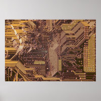 Gold Cyber Circuit Board Tech Electronics