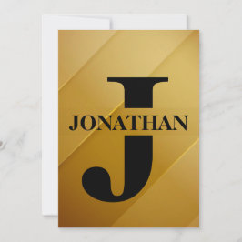 Gold Dad Initial Name Appreciation Design Feiertagskarte