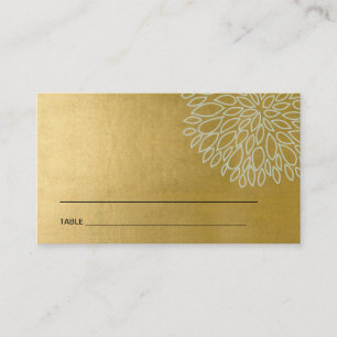 GOLD DAHLIA FLORAL BAR BAT MITZVAH CARTES DE PLACE