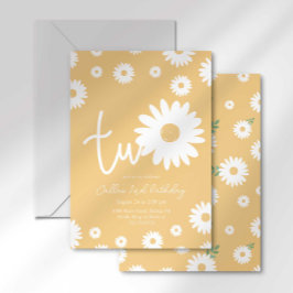 Gold Daisy 2. Geburtstag Einladung