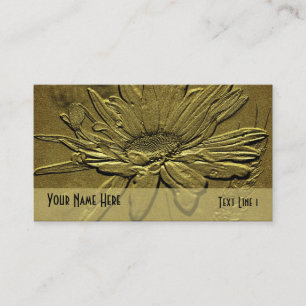 Gold Daisy Floral Business Card Visitenkarte