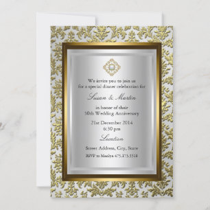 Gold Damask - 50. Hochzeitstag - Einladung