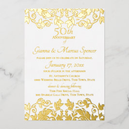 Gold Damask 50 Jahre Folieneinladung
