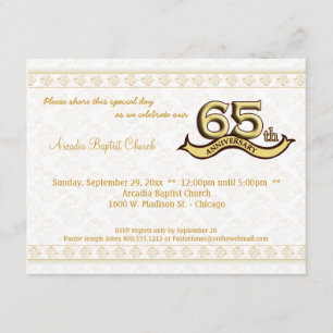 Gold Damask 65 Jahre Jubiläumsfeier Einladung