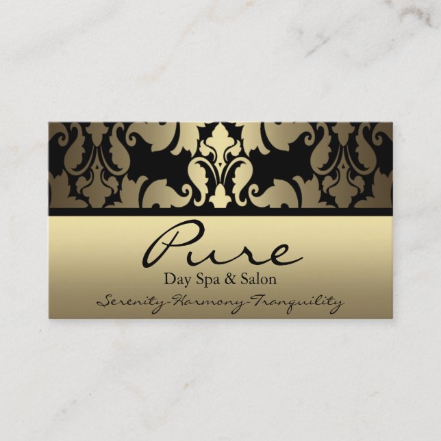 Gold Damask Business Card Visitenkarte (Vorderseite)