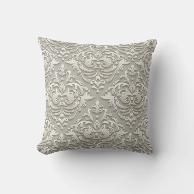 Gold Damask Decorative Pilze Kissen (Vorderseite)