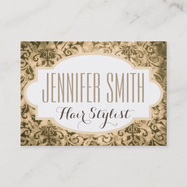 Gold Damask Friseur Salon Termin (Vorderseite)