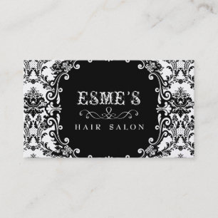 GOLD Damask Hair Salon Stylist Business Card Visitenkarte