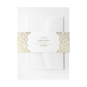 Gold Damask Hochzeit Einladungsbanderole