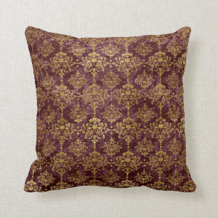 Gold Damask im Hintergrund Kissen