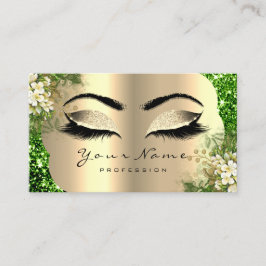 Gold Damask Makeup Artist Lashes Floral Minze Park Visitenkarte