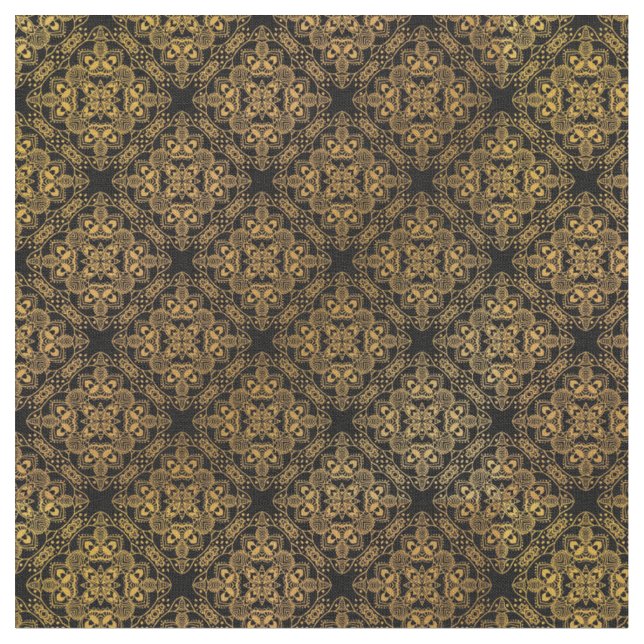 Gold Damask Medallion Muster Stoff (Nahaufnahme)