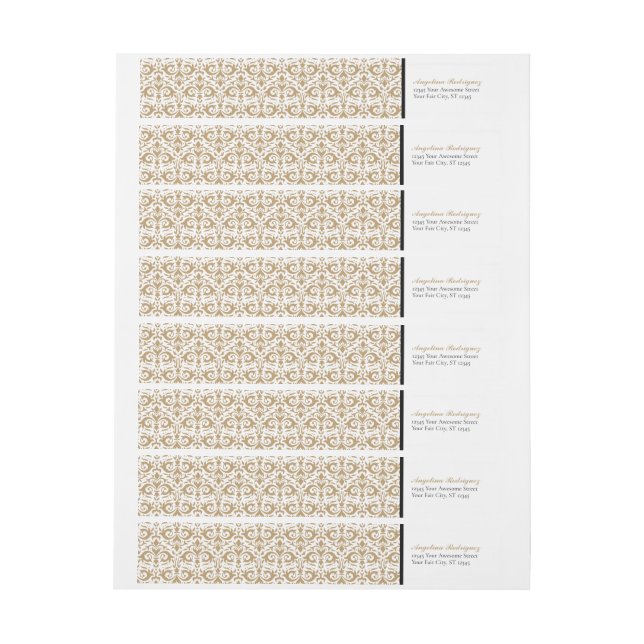 Gold Damask Muster Abschluss (Bogen)
