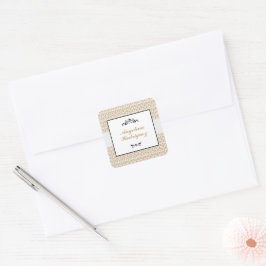 Gold Damask Muster Abschluss Quadratischer Aufkleber