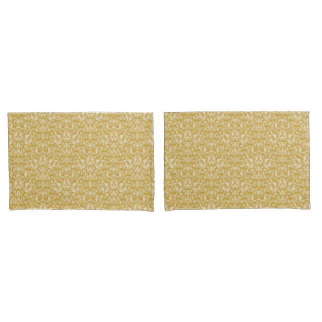Gold Damask Print Pillowcase Set Kissenbezug (Vorderseite-Set)