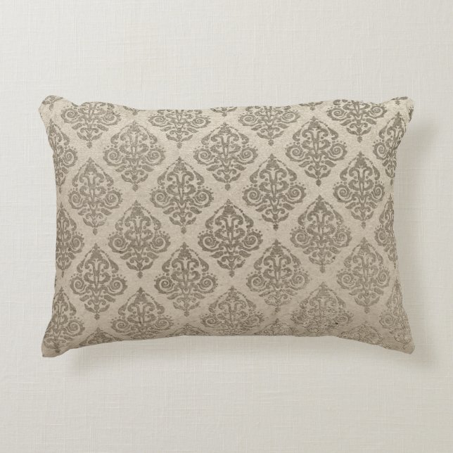 Gold Damask Rectangle Pillow Dekokissen (Vorderseite)